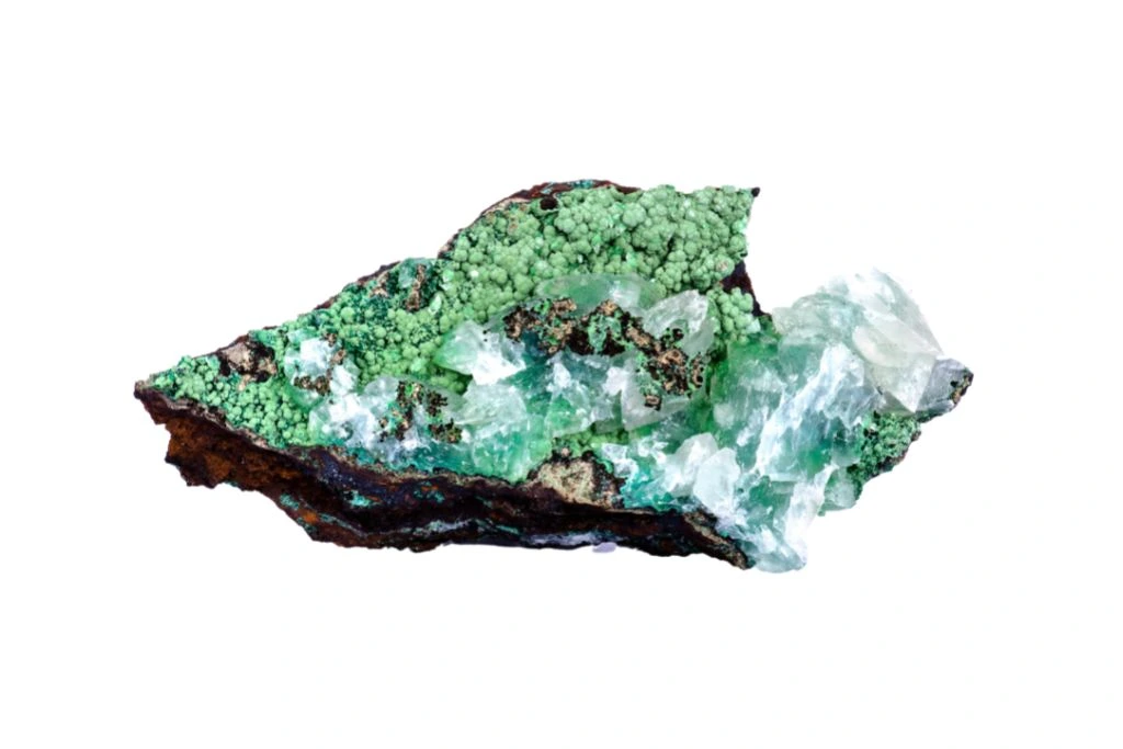 Conichalcite on a white bakground