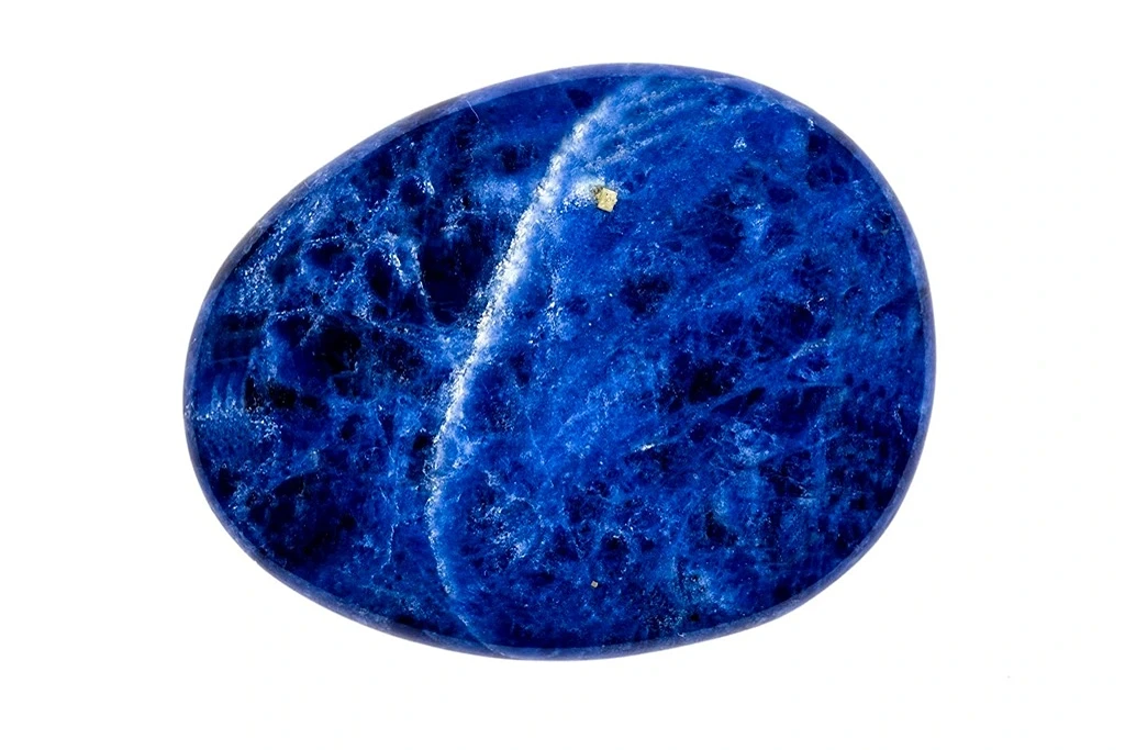 Dumortierite stone on a white background