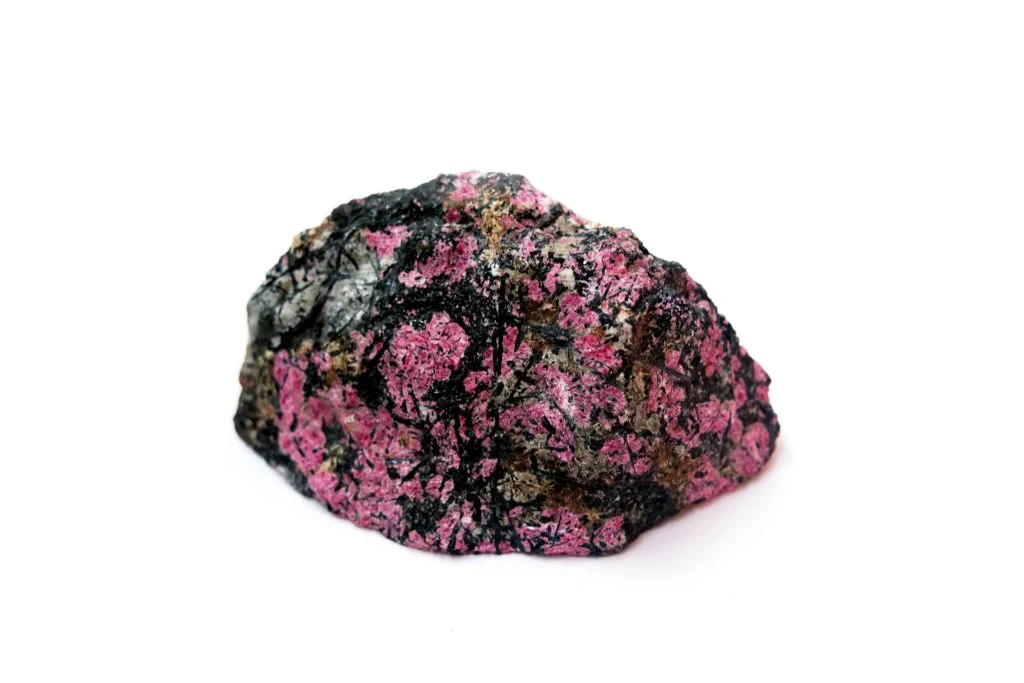 Erythrite stone on a white background