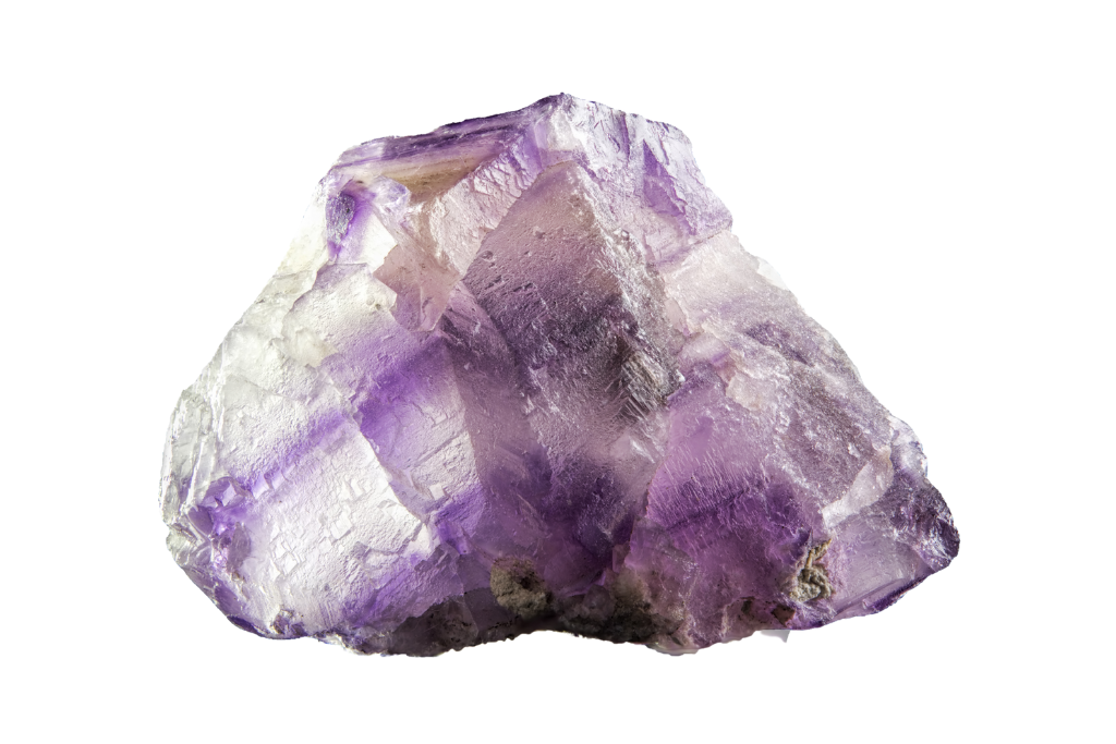 fluorite crystal on a white background