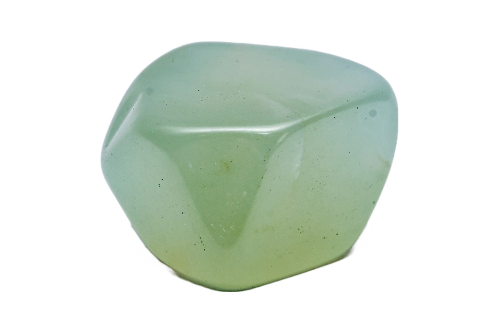 green aventurine stone on a white background