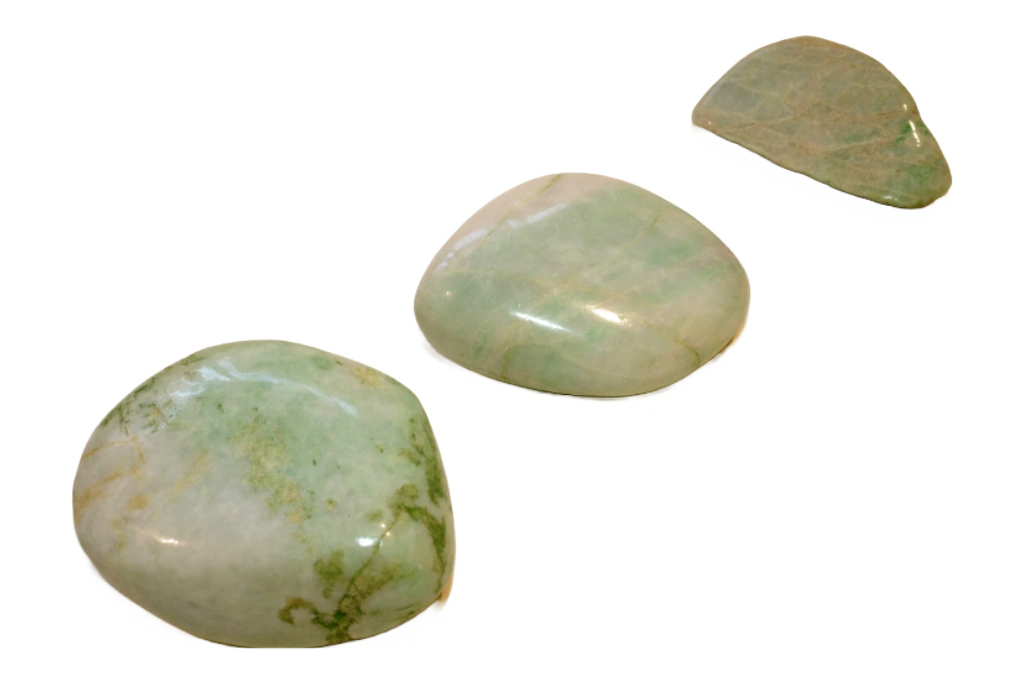 Jadeite Crystal on a white background