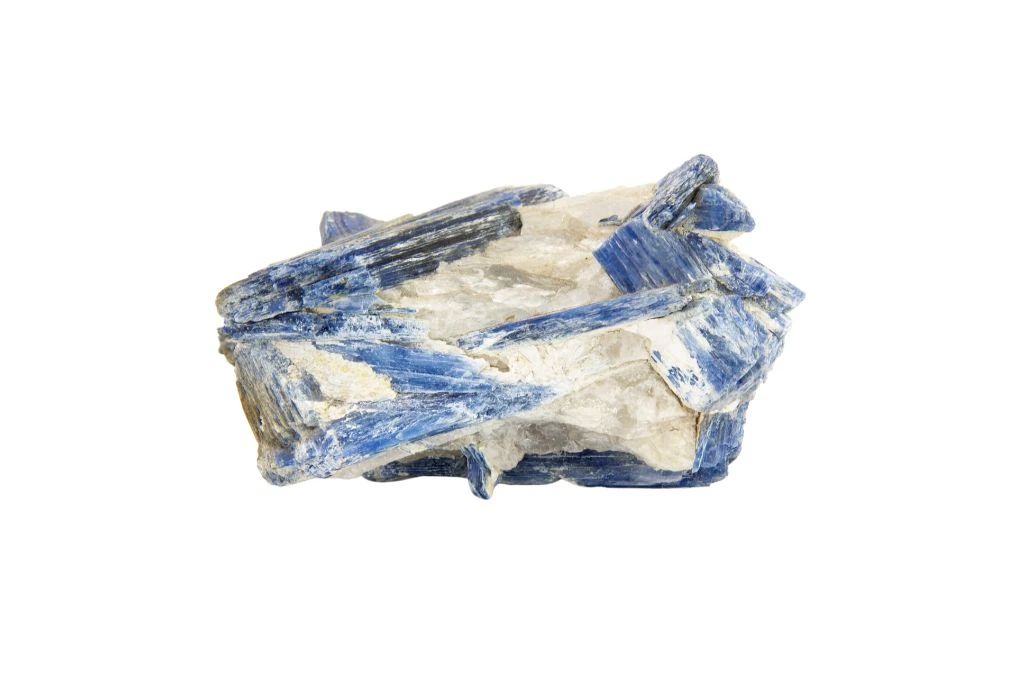 kyanite chunk on a white background