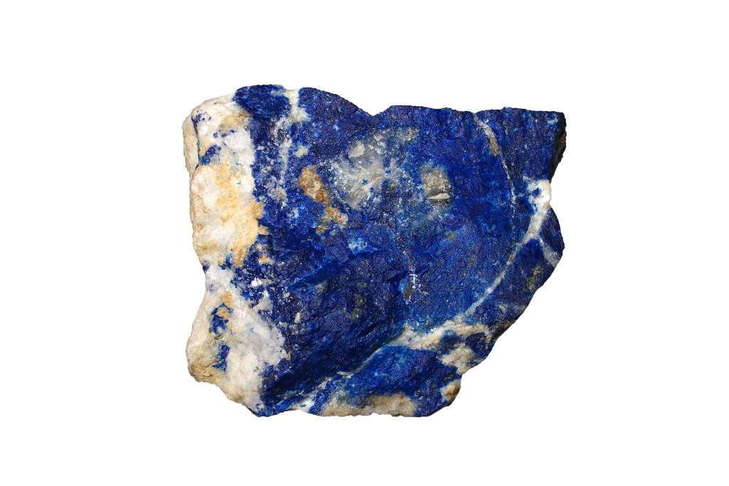 lapis lazuli for divination on a white background