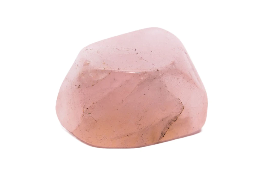 a piece of rose quartz on a white background
