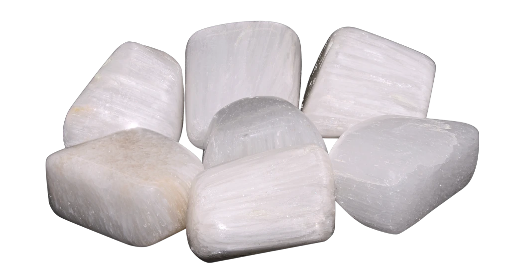 Scolecite Stones on white background