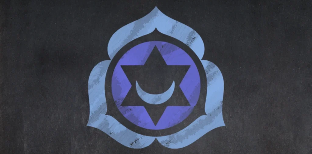 third eye chakra symbol on a black background