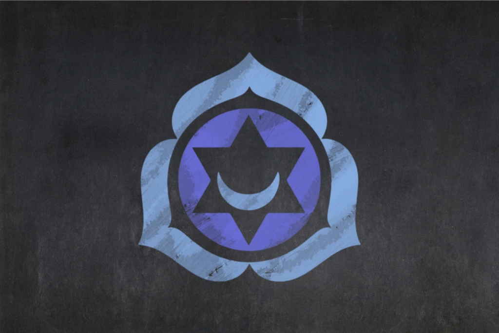 third eye chakra symbol on a black background
