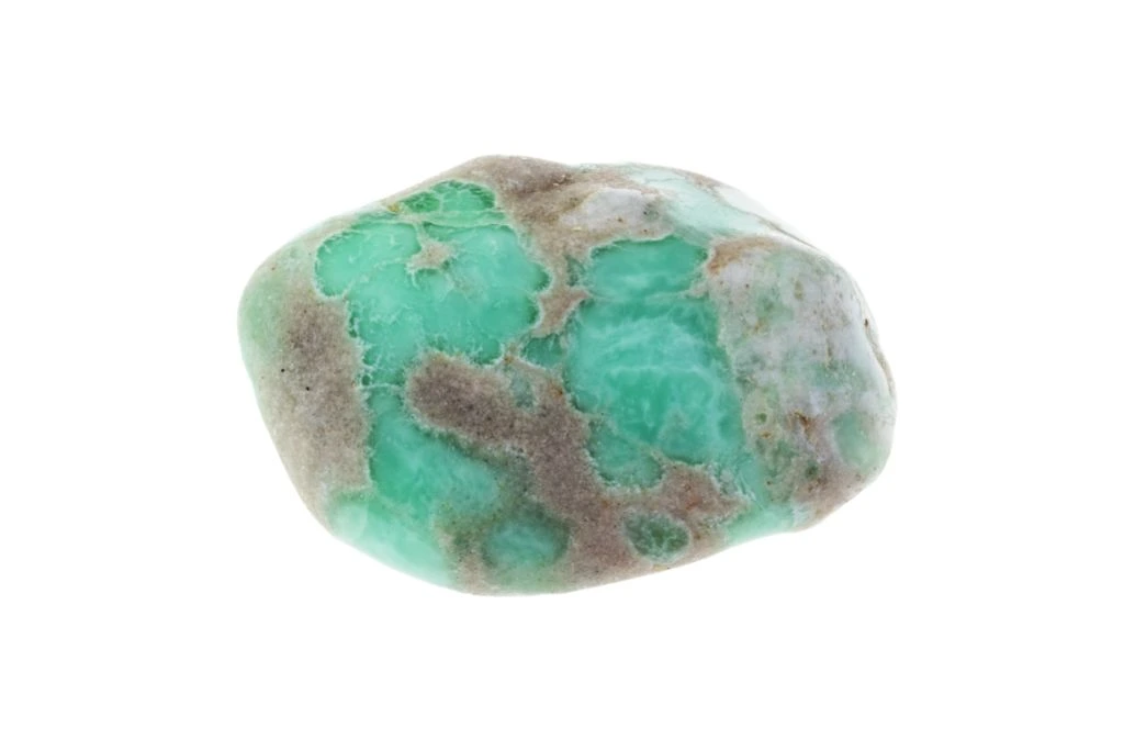 polished Variscite on white background