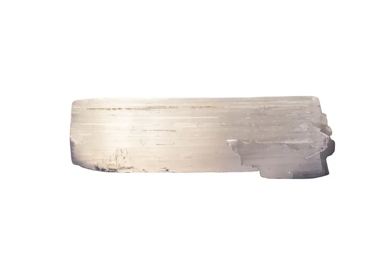 selenite stick on a white background