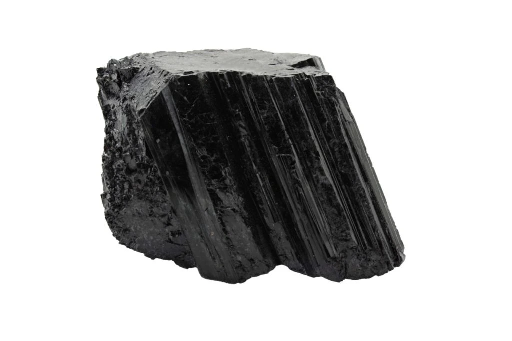 black tourmaline on a white background