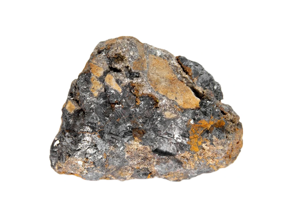 galena chunk on a white background