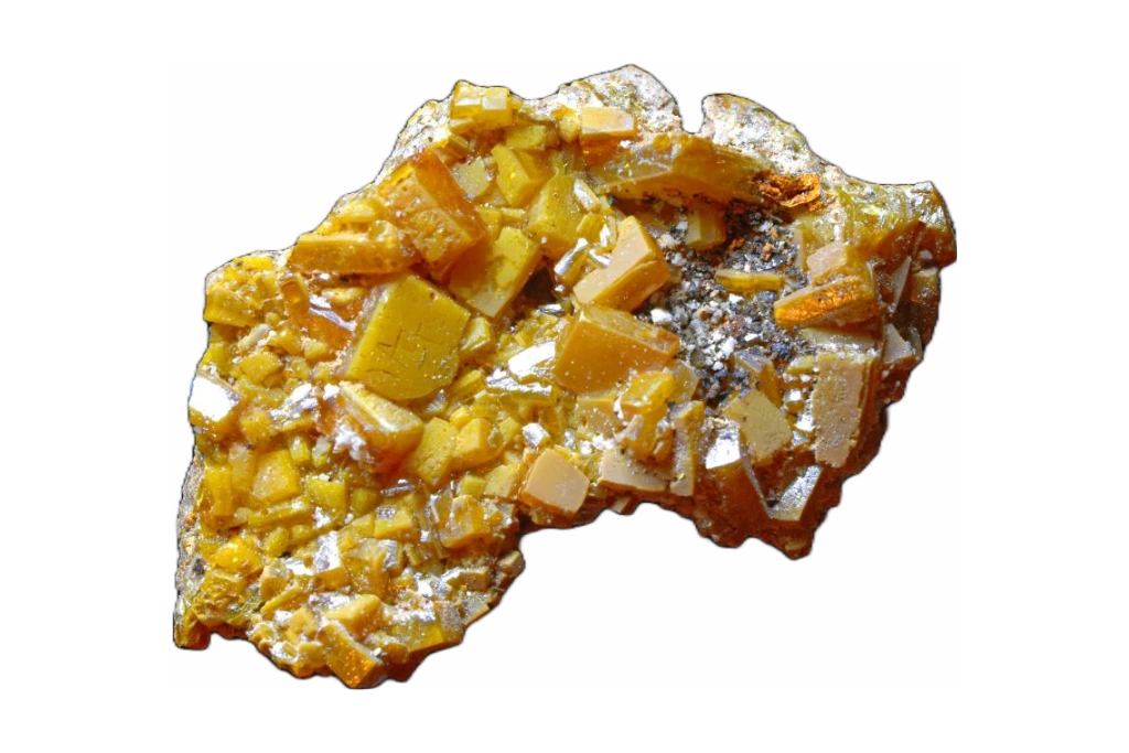 wulfenite on a white background