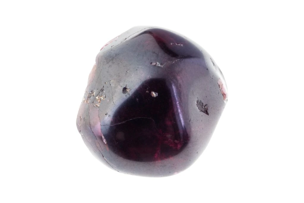 almandine garnet on white background