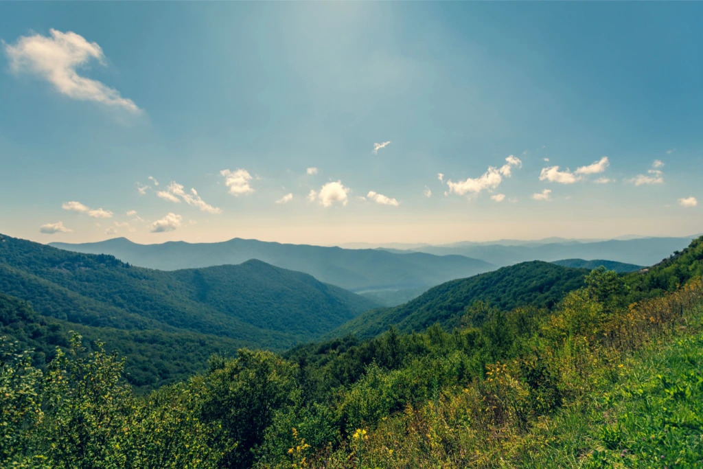 Appalachian Mountains with trees and the skies