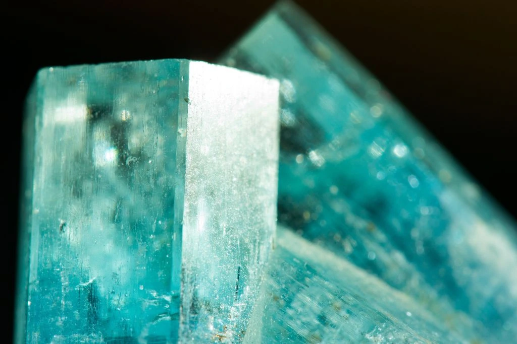 Aquamarine on a black background