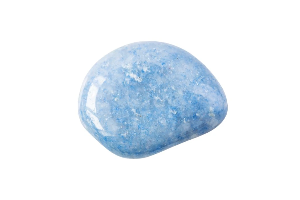 Blue Aventurine crystal on a white background
