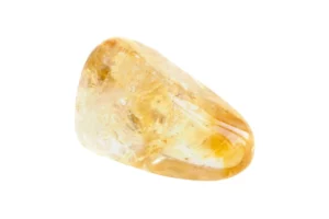 polished citrine on white background