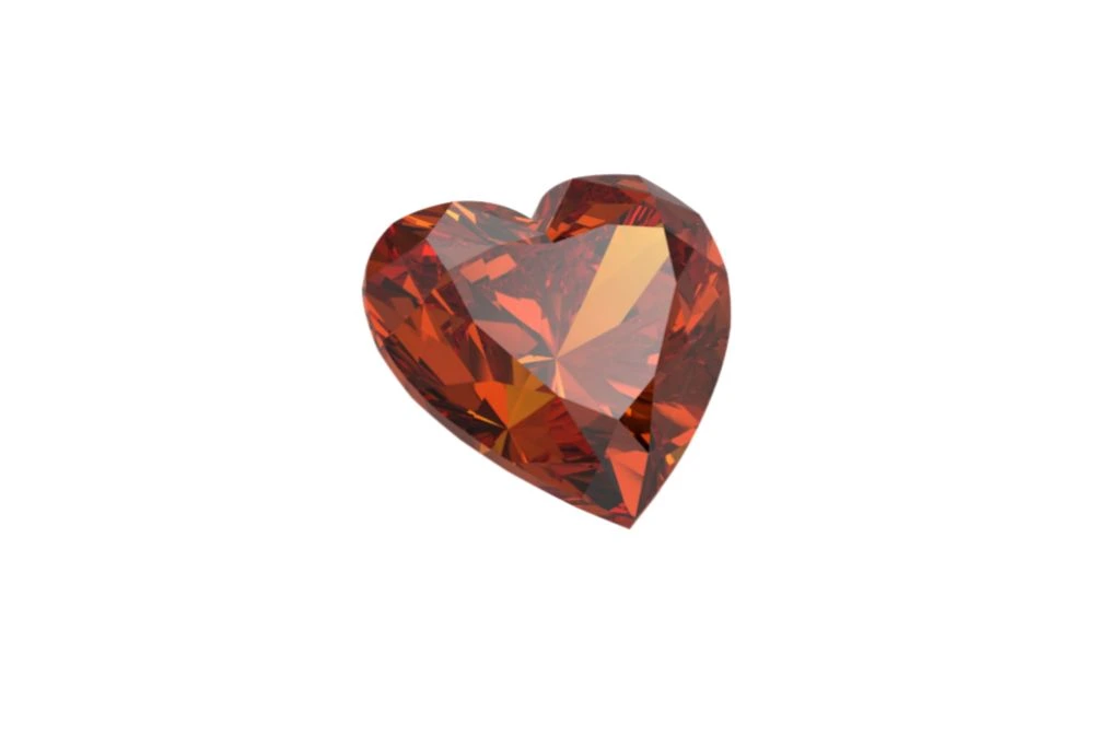 Polished Hessonite crystal on white background