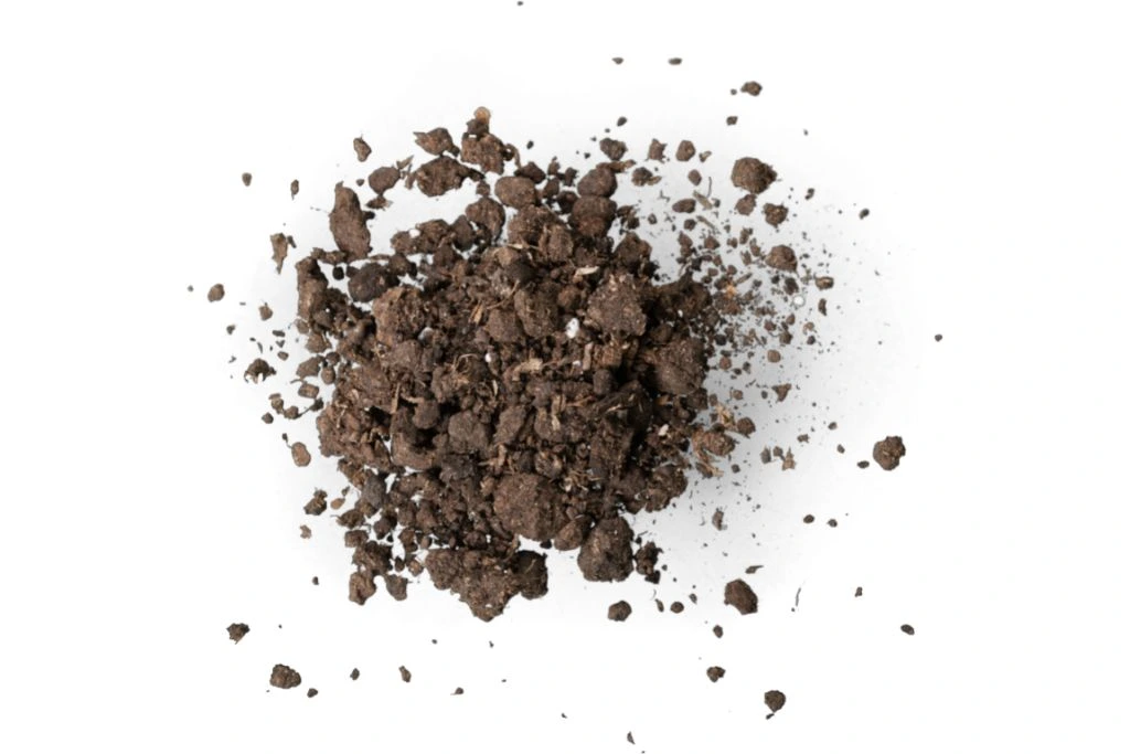 loose soil on a white background