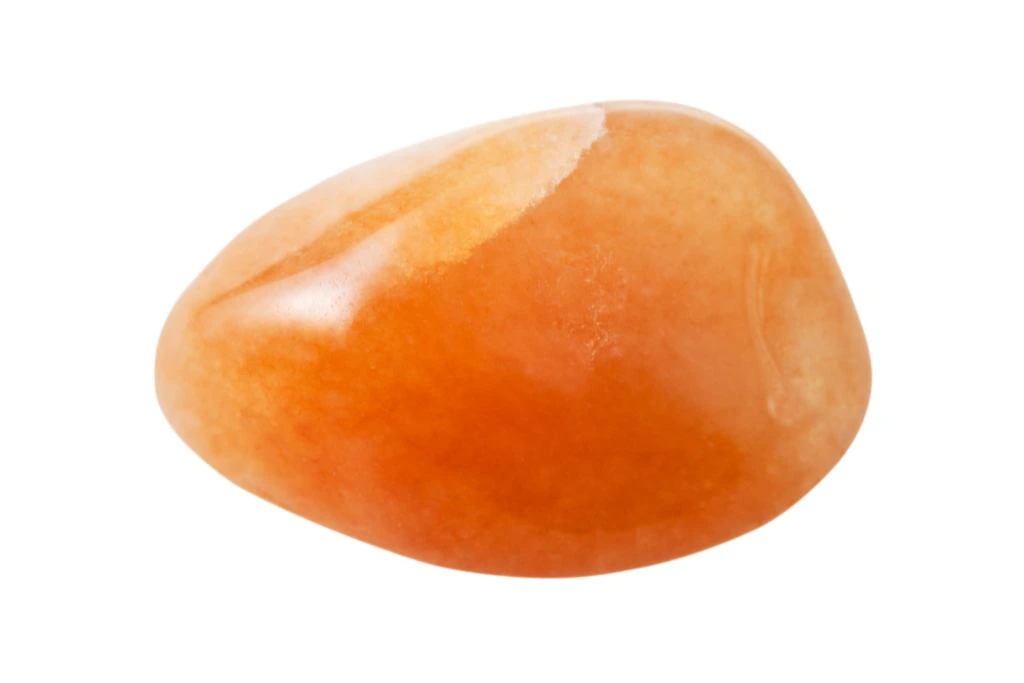 Red aventurine on a white background