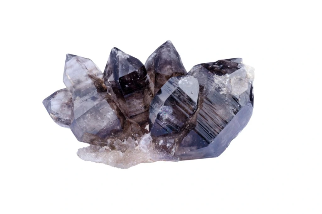 Smokey quartz on white background