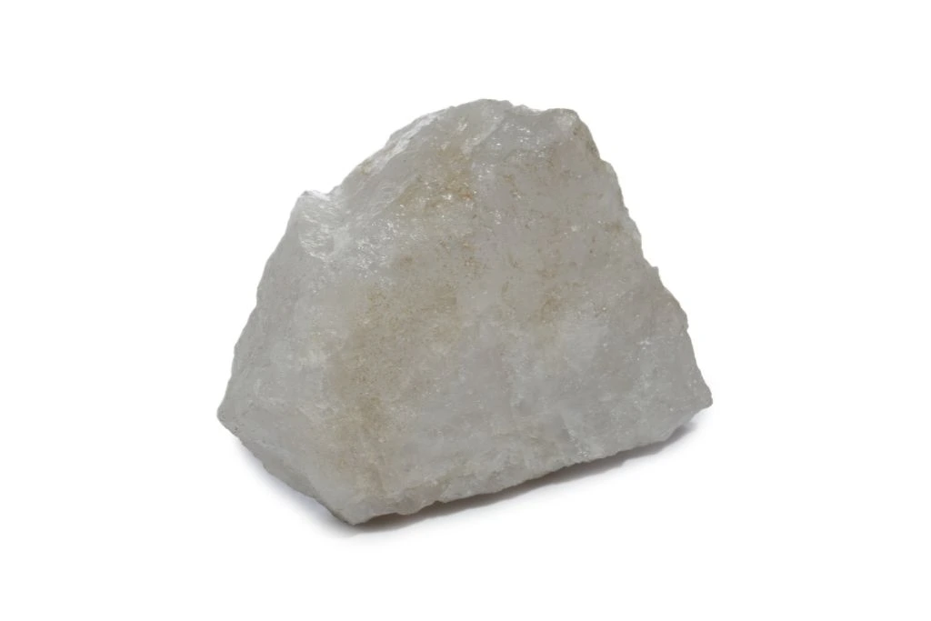 milky quartz on a white background