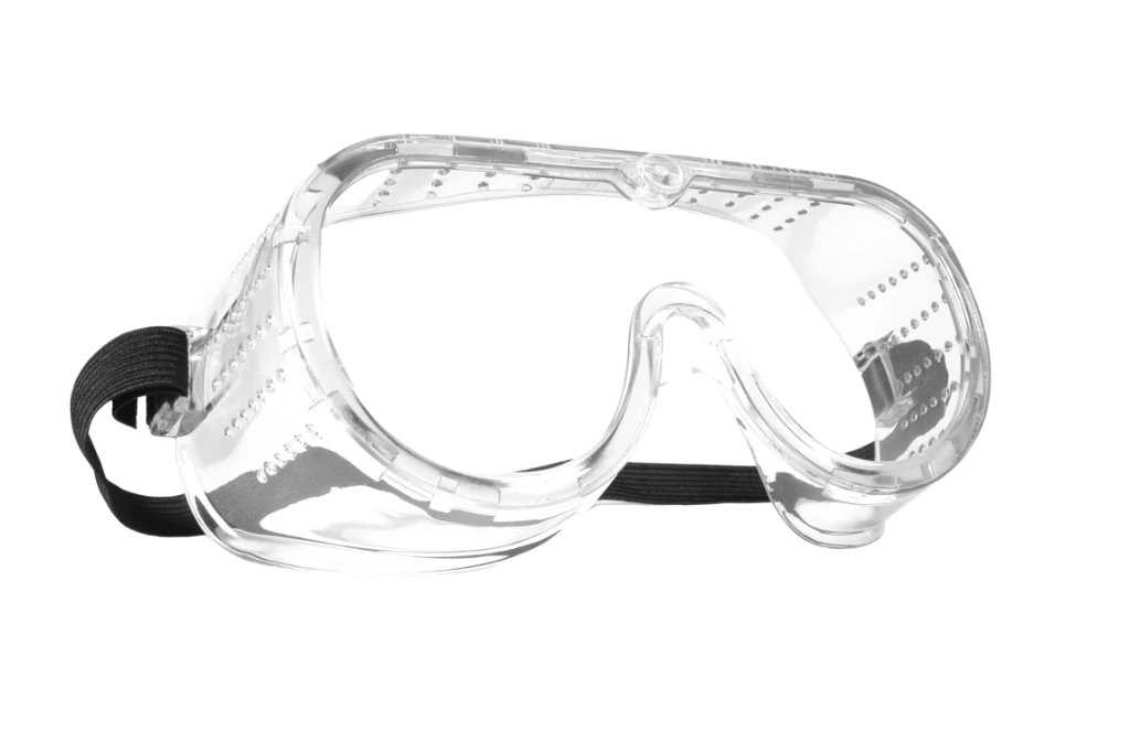 safety goggles on a white background