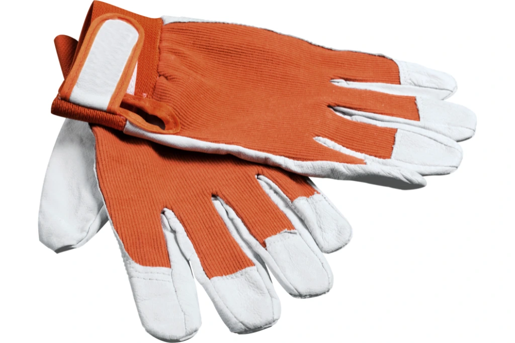 set of gloves on a white background