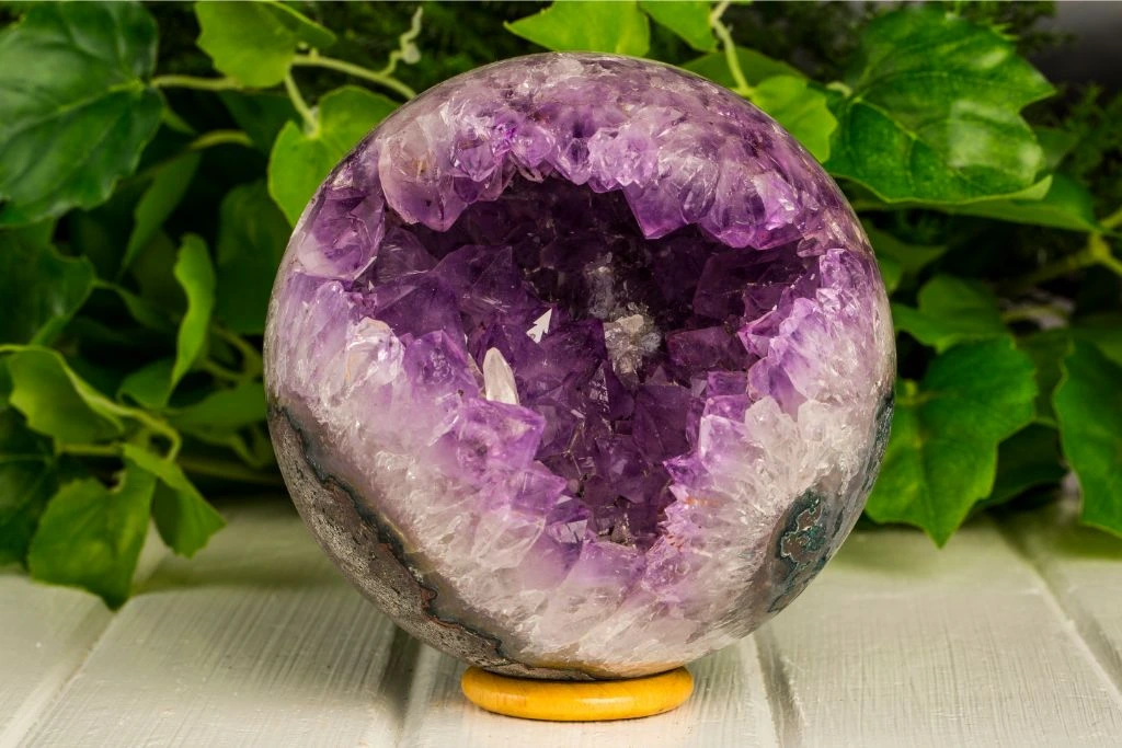 Amethyst Sphere on a table