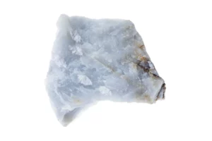 raw angelite on white background