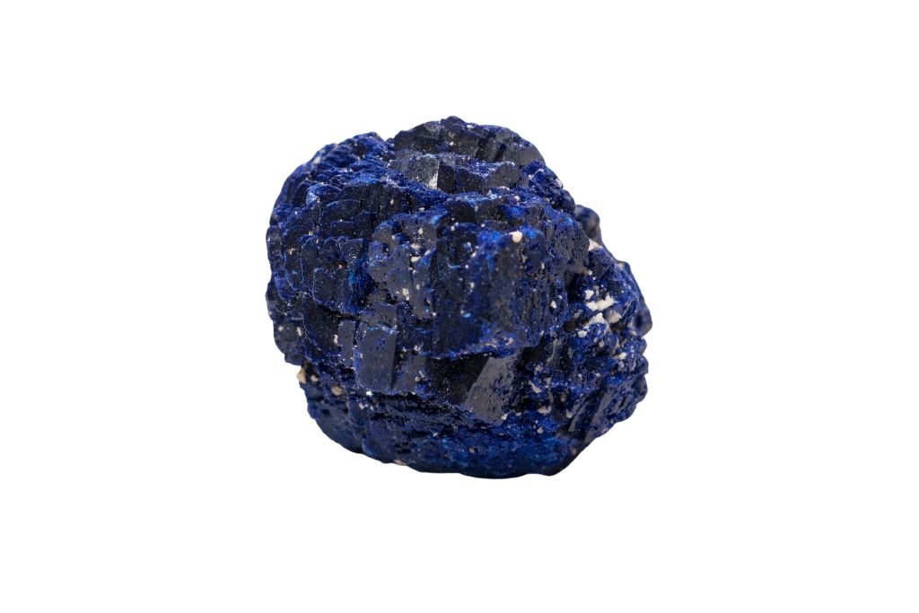 azurite crystal on white background