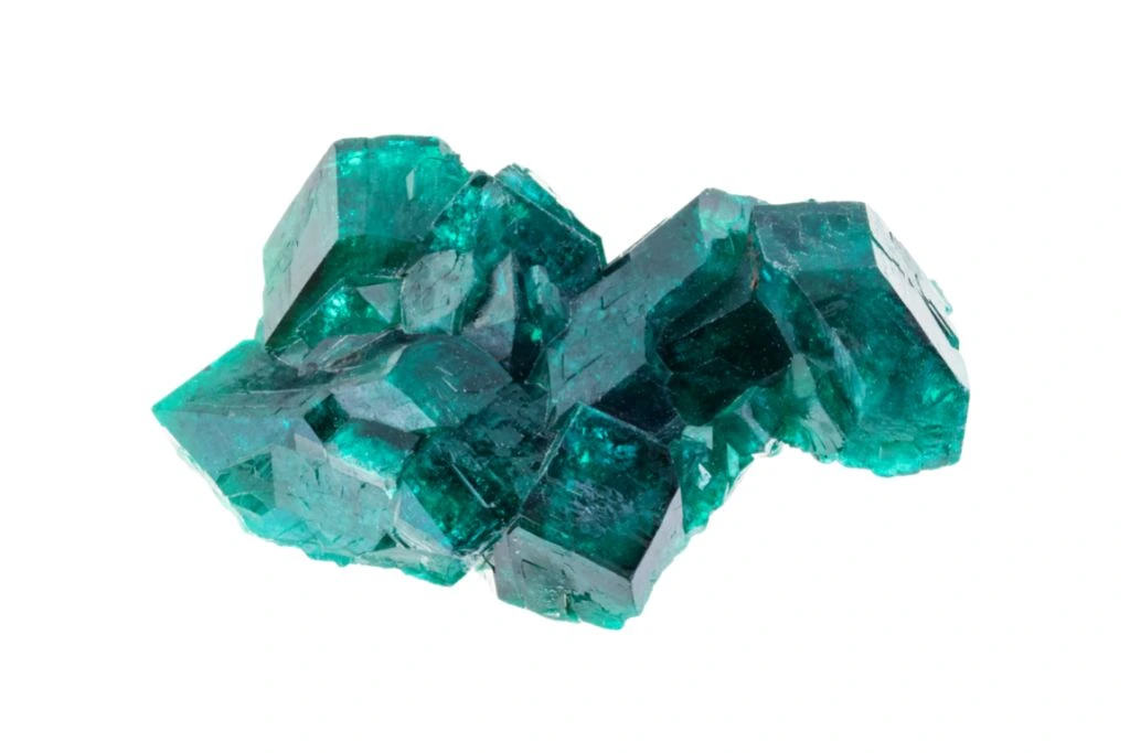 dioptase on white background