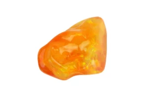 Fire opal on white background