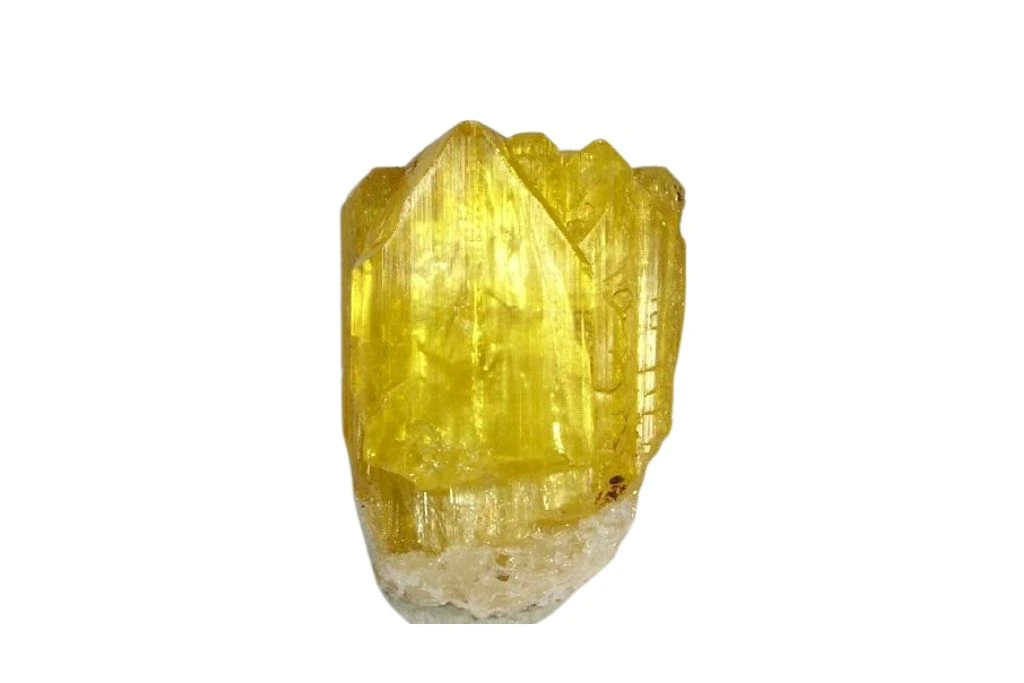 Legrandite crystal on a white background