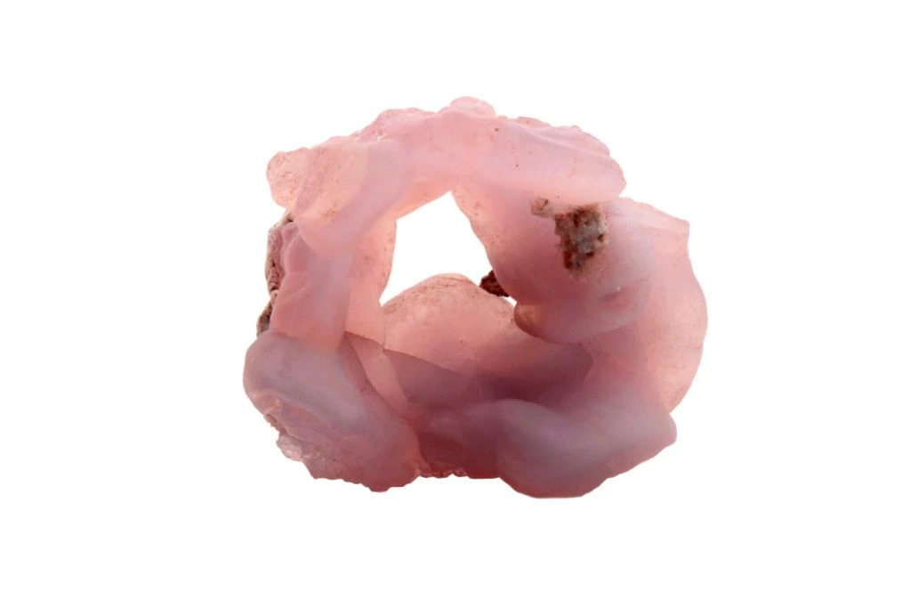 Pink Chalcedony on white background