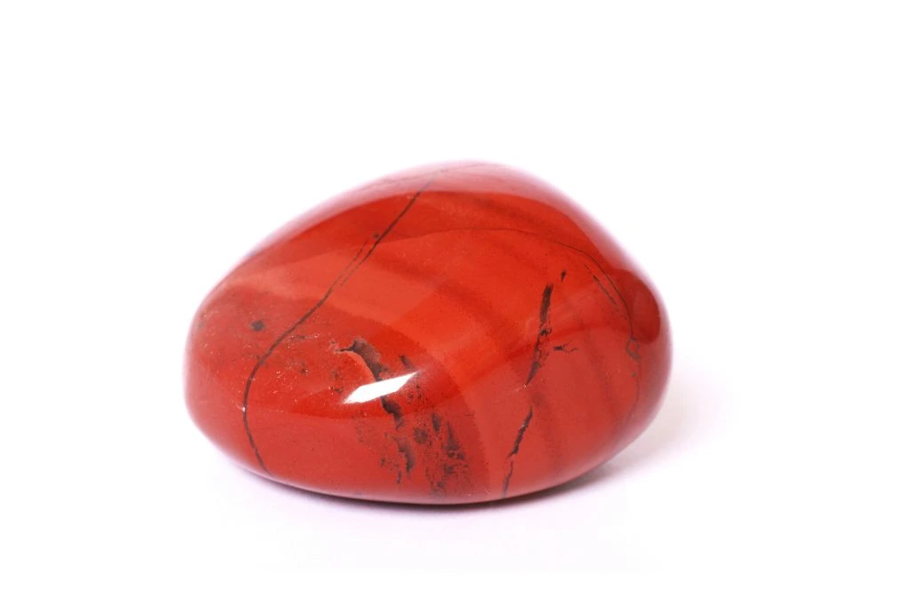 red jasper on white background