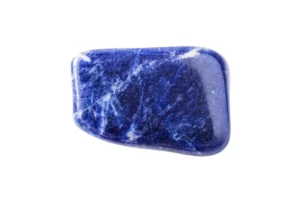 polished sodalite on white background