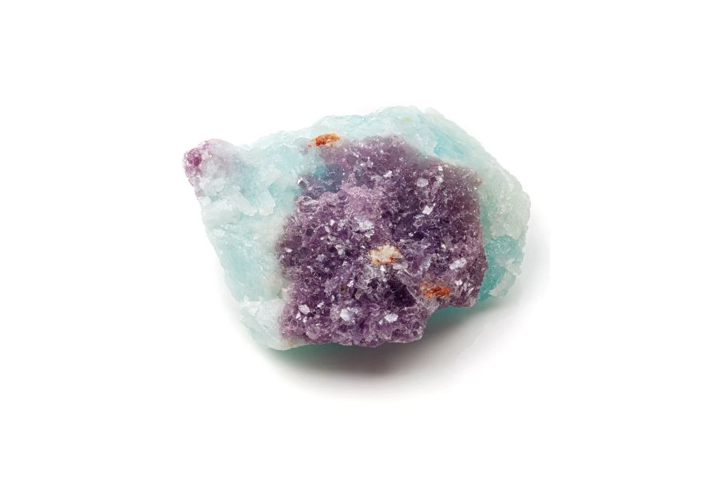 raw fluorite on white background