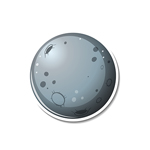 A custom graphic icon of the moon