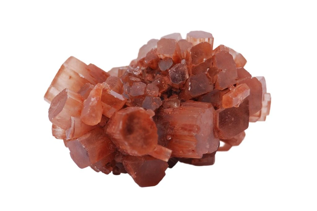 aragonite geode rock on a white background