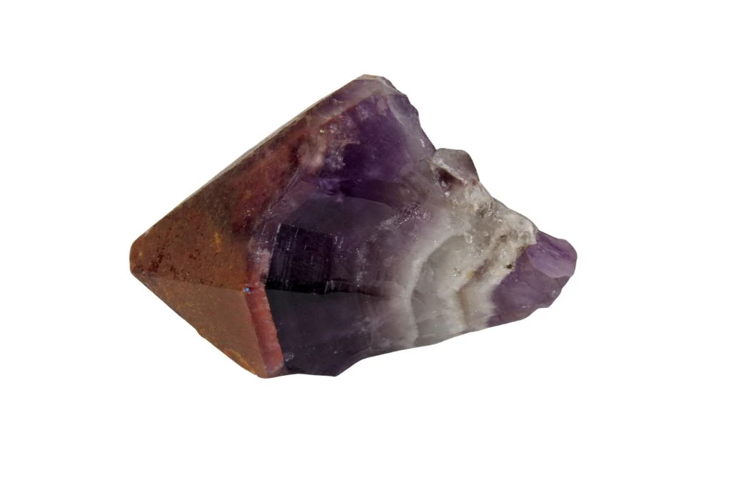 red cap amethyst on white background