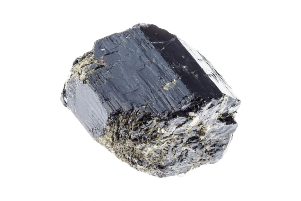 black tourmaline on white background