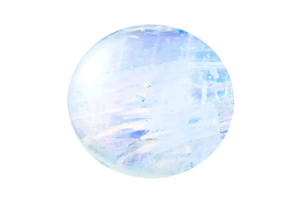 Moonstone Polished Gemstone on a white background