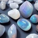 different cuts of Moonstone crystals