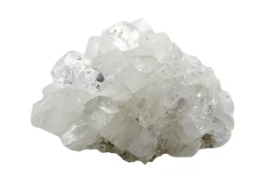 apophyllite geode on a white background