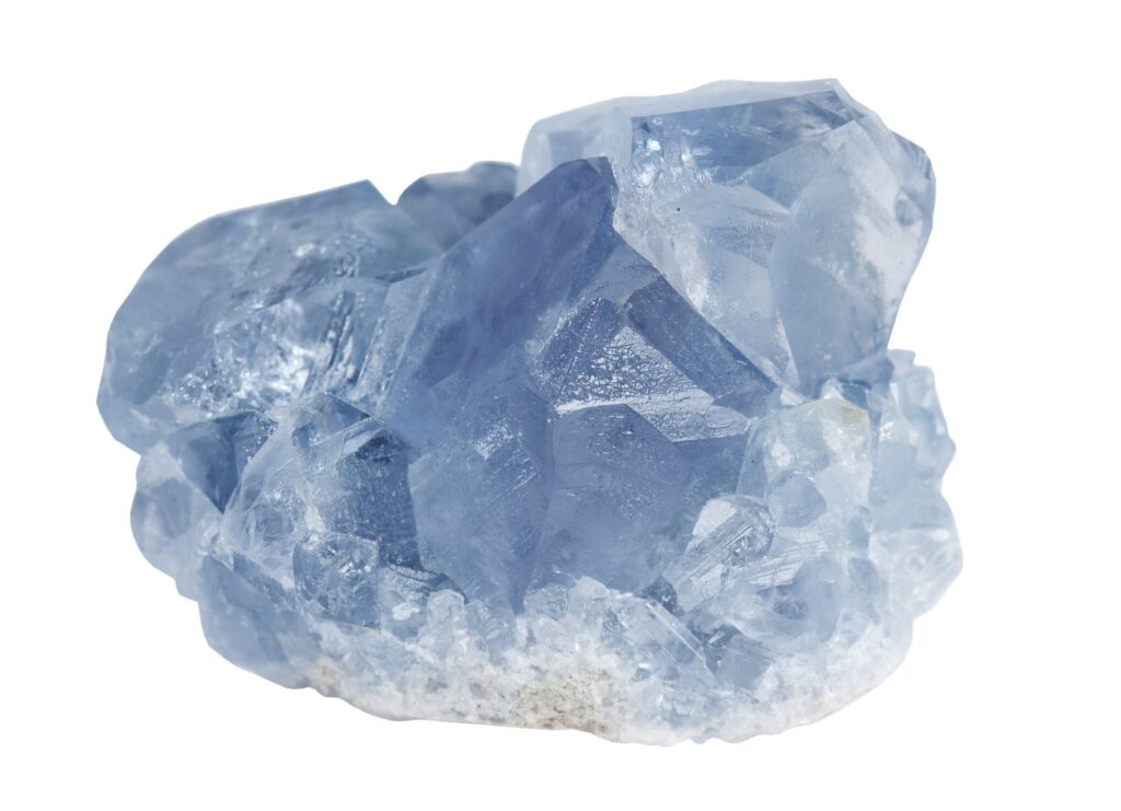 celestite on white background