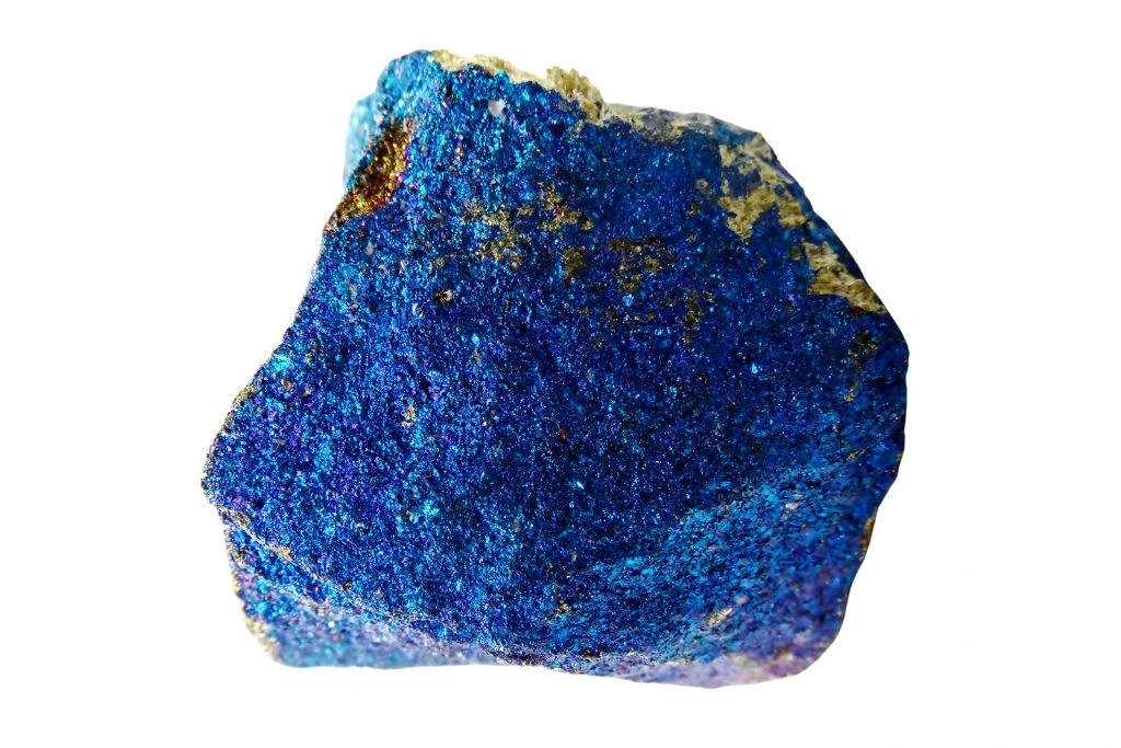 chalcopyrite geode on a white background