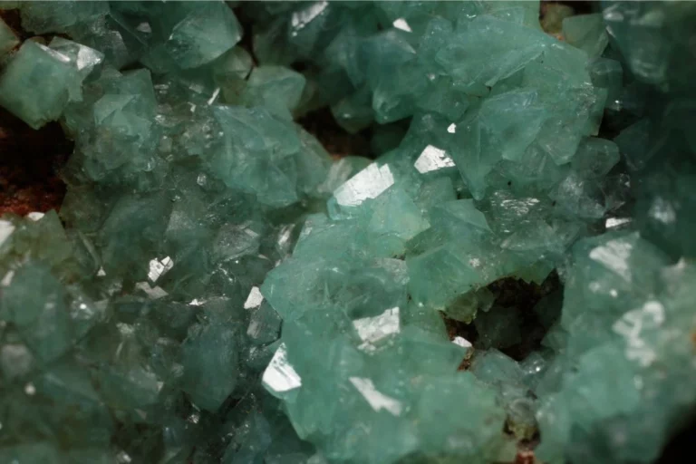 A group of green crystals