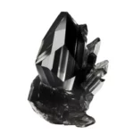 Black crystal on a white background